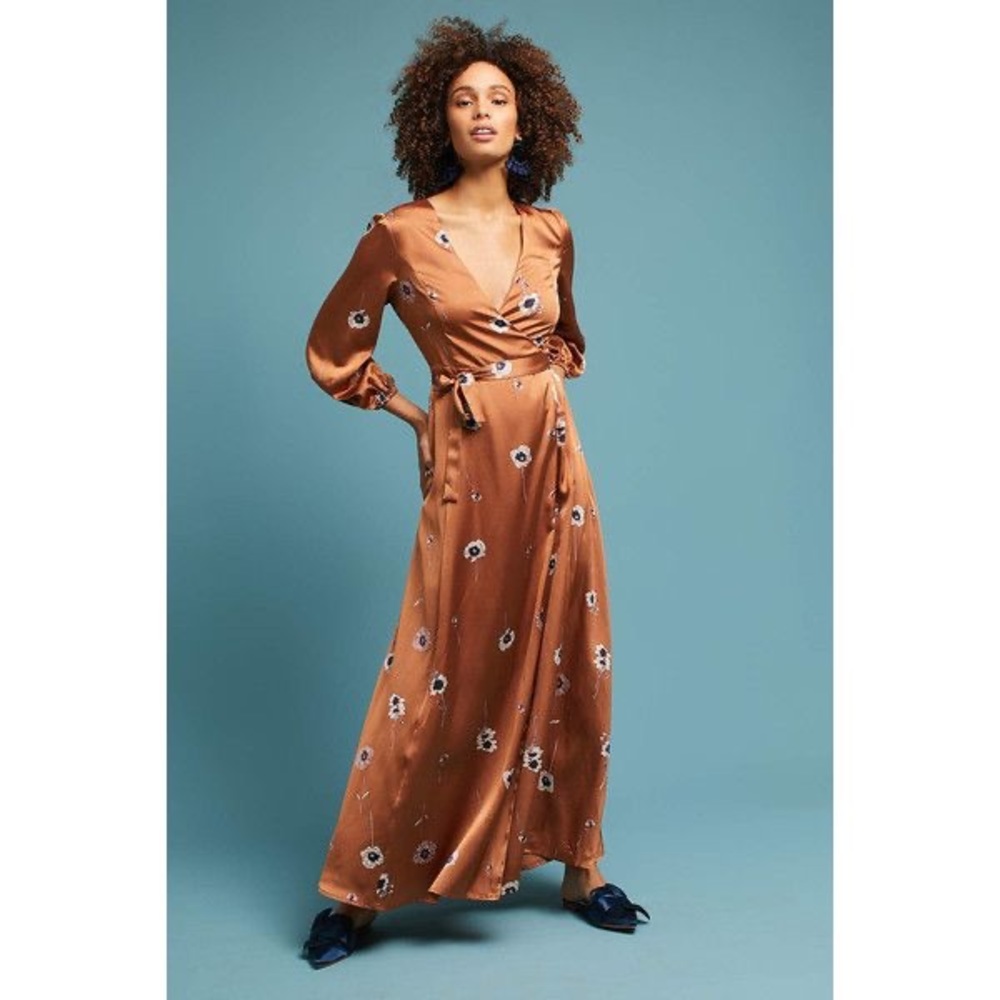 Copper floral maxi dress by Anthropologie/ASTR